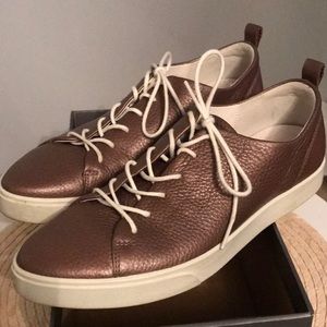 Ecco Soft 8 leather sneaker bronze